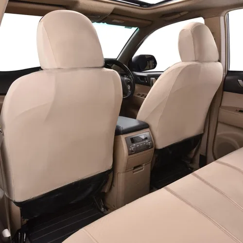 Vista 4 de Flying Banner - Fundas de asiento de coche, ajuste universal, para coche, camión, SUV, camioneta, estampado en caliente, transpirable, banco Beige