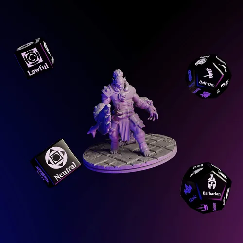 Vista 3 de Citadel Black Juego de dados aleatorizadores de personajes: aleatoriza clase, raza y alineación para personajes o NPC, hecho para Calabozos
