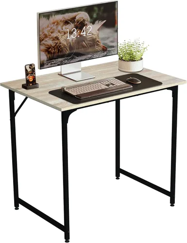 Vista 12 de Escritorio de computadora de 32 pulgadas para espacios pequeños, escritorio de oficina en casa, estilo moderno y simple, escritorio de trabajo Negro