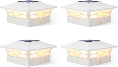 Vista 9 de Luces Solares para Tapas de Postes Exteriores Paquete de 4, Impermeables, Alimentadas por Energía Solar, Luces para Postes de Terraza y Valla