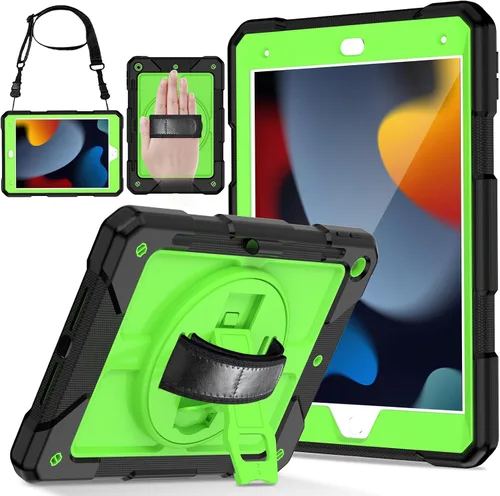 Vista 12 de LTROP Funda para iPad de 9ª/8ª/7ª generación (2021/2020/2019), Funda para iPad de 10.2" a prueba de golpes con correa para el hombro, soporte