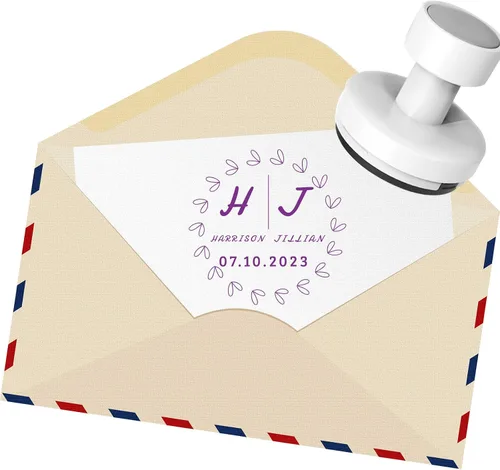 Vista 3 de Sellos de boda, sellos de boda personalizados, sellos de boda personalizados. Diseñado para invitaciones de boda personalizadas, sobres y etiquetas