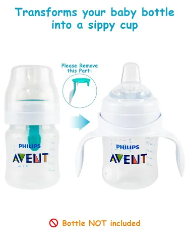 Vista 3 de Kit de conversión suave para biberón anticólicos Philips Avent, kit de transición para niños pequeños con boquilla de silicona para sorber, popote