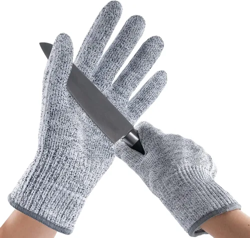 Vista 7 de ANDANDA Cut Resistant Gloves, Safety Chef Gloves for Cutting for Oyster Shucking, Fish Fillet Processing, Wood Carving, Grey