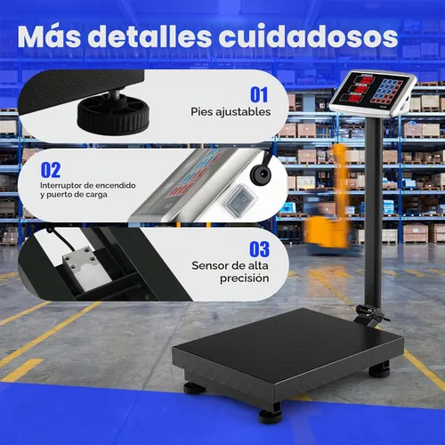 Vista 8 de Goplus Báscula digital de plataforma de 660 libras, báscula postal electrónica comercial con calculadora de precios de LB/kg, precisión de 0.1