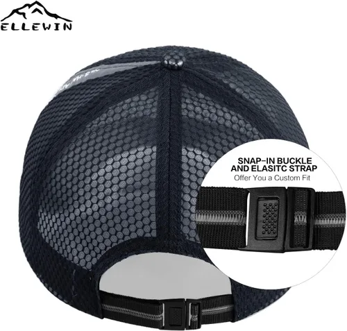 Vista 3 de ELLEWIN Gorra de béisbol unisex transpirable de malla completa, de secado rápido, ligera, refrescante, para deportes acuáticos