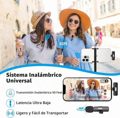 Vista 6 de MAYBESTA - Mini micrófono inalámbrico para iPhone, micrófono de solapa Lavalier para grabación de audio y video, micrófonos creadores de contenido