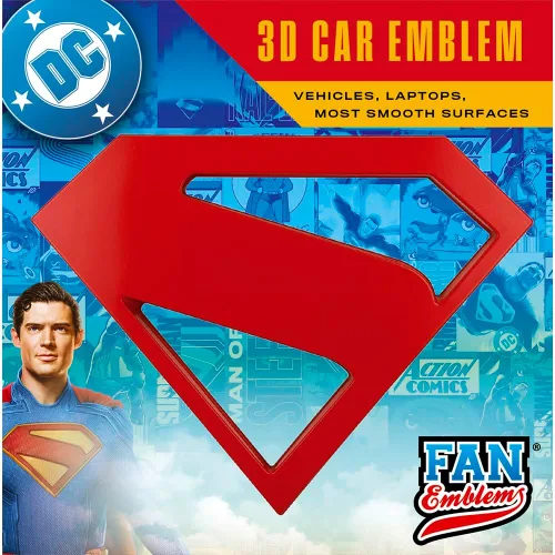 Vista 5 de Fan Emblems Emblema de coche de Superman, símbolo de película 2025, insignia automotriz 3D, color: rojo, tamaño: 4.3 x 3.2 x 0.2 pulgadas