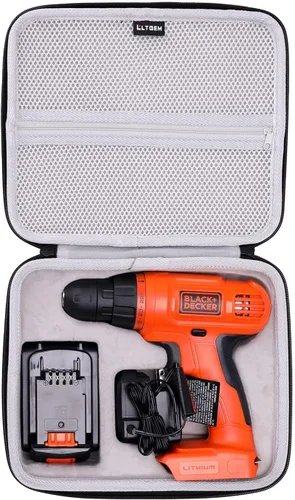 Vista 9 de LTGEM - Funda rígida de EVA para taladro inalámbrico DECKER 20V MAX (LDX120C/LD120VA) y accesorios, bolsa protectora de almacenamiento