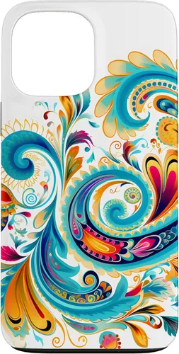 Vista 24 de Turquoise Paisley Boho Chic Case for iPhone 17
