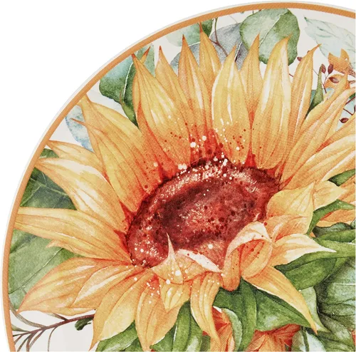 Vista 4 de Certified International Sunflower Fields - Juego de 4 platos de ensalada/postre de 9 pulgadas, multicolor, medianos, juego de 4