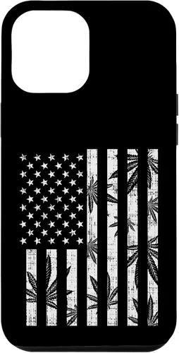 Vista 6 de Funda para iPhone 14 Weed Bandera de Estados Unidos Retro Marihuana Cannabis Patriot Stoner
