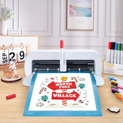 Vista 6 de REALIKE Alfombrilla de corte de 8.5 x 12 pulgadas compatible con Cricut Joy Xtra, alfombrillas de corte de agarre de luz azul para accesorios Joy