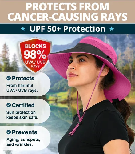 Vista 2 de GearTOP Safari Sun Hat for Men and Sun Hats for Women UV Protection UPF 50+ Hiking, Gardening, Fishing