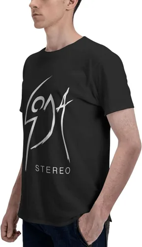 Vista 5 de Soda Stereo Logo T Shirt Men's Summer Tee Casual Short Sleeve T-Shirts