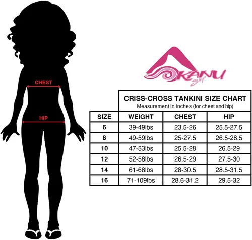 Vista 2 de Kanu Surf Tankini cruzado deportivo Waverly Upf50Beach para niñas