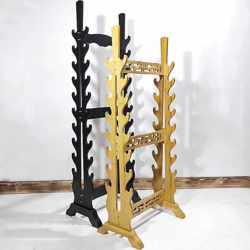 Vista 3 de 16-Floor Standing Display Weapon Shelves Martial Arts Sword Stand Sword Holder Display Stand Vertical Display Stand Weapon Stands for Storing