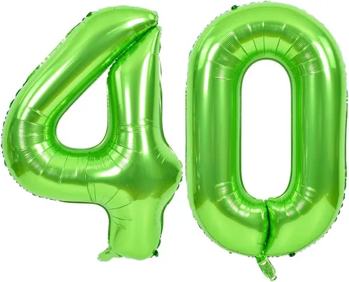 Vista 10 de TONIFUL Globos verdes del número 0 de 40 pulgadas, decoración de año nuevo 2027