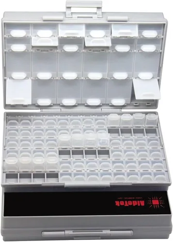 Vista 22 de AideTek medio transparente CAJA-ALL-24 piezas pequeñas cuentas papelería joyero organizador para piezas clasificadas 3 tamaños 24 compartimentos