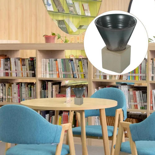 Vista 4 de Mobestech 1Set Vintage Ceramic Milk Mug for Coffee Tea and Latte Stylish Water Cup with Stable Base for Home Office and Cafe Use Elegant Design and