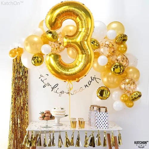 Vista 1006 de KatchOn Globo negro del número 1 de 40 pulgadas, globo de feliz cumpleaños Large Mylar Number One Balloon for 1st Birthday Decorations, Foil