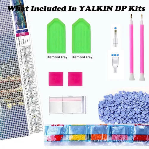 Vista 4 de YALKIN Kits de pintura de diamantes grandes 5D para adultos (35.43 x 11.8 pulgadas), taladro redondo completo, arroyo, puente, imágenes, arte