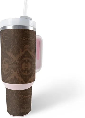 Vista 24 de MightySkins Skin - Vaso de vinilo compatible con Stanley The Quencher H2.0 FlowState de 40 onzas, vaca marrón, protectora, duradera y única, fácil