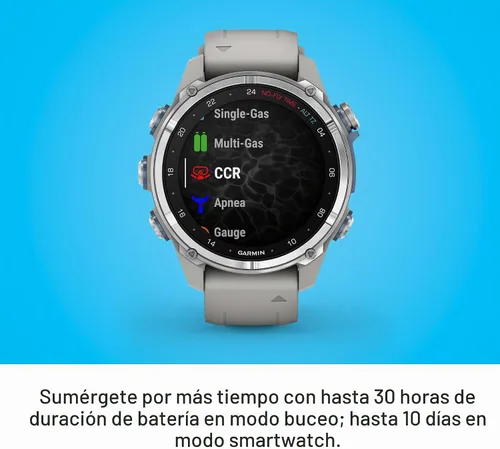 Vista 6 de Garmin Descent™ Mk3, computadora de buceo estilo reloj, 1.693 in, gris niebla Subwave Sonar Networking, Multiple Dive Modes, Dive Focused Design