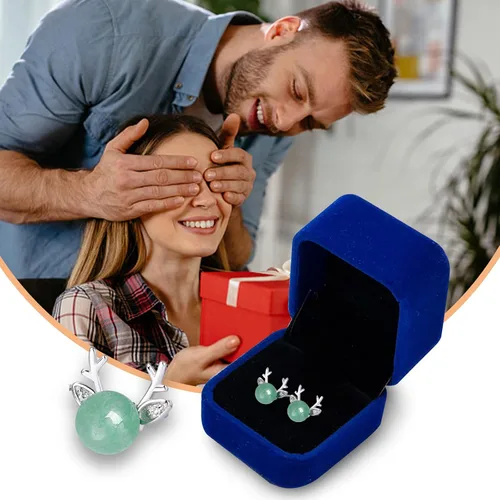 Vista 12 de Jade Earrings Studs,Green Jade Earrings for Women,925 Sterling Silver Earrings Studs for Sensitive Ears,Handmade Jade Earrings for Birthday