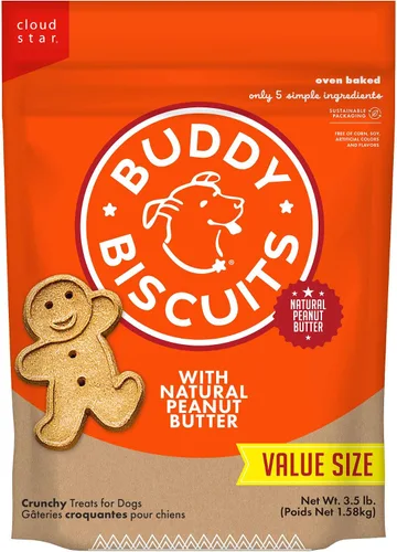 Vista 12 de Buddy Biscuits Bolsa de golosinas crujientes para perros de 2 libras, hecha con mantequilla de maní