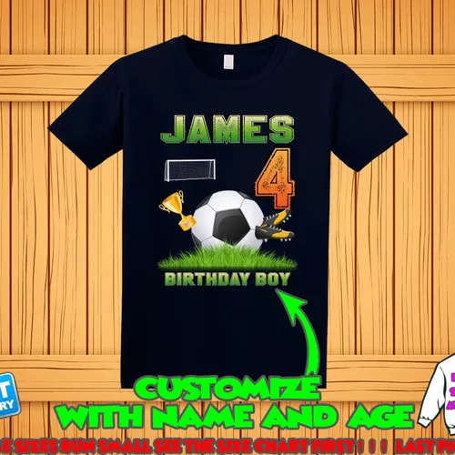Vista 5 de Camiseta de cumpleaños de fútbol, camiseta personalizada de fútbol, camiseta de fútbol personalizada, camisas familiares de fútbol, camiseta