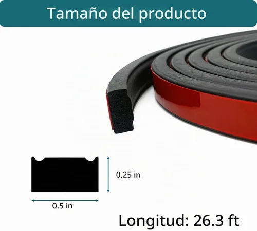 Vista 2 de Sello rectangular de goma de espuma, autoadhesivo, goma de espuma EPDM, para barco, automóvil, RV, marina, puertas de garaje/ventana y más, ancho