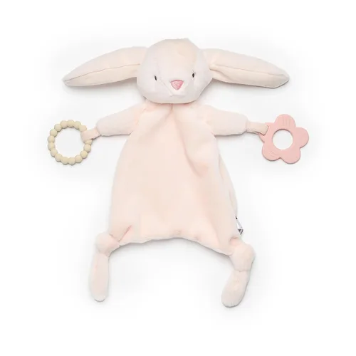Vista 7 de Loveys para bebés, Lovey incluye mordedor de silicona, manta de seguridad de animales de peluche suave, juguete para acurrucarse, para niños y niñas