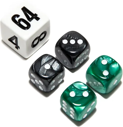Vista 16 de Bello juegos Deluxe dados de imitación de mármol sets-black/, Azul, 5/8