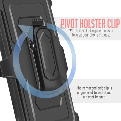Vista 6 de Para Samsung Galaxy S21 6.2 pulgadas 2021, con clip para cinturón, funda resistente de cuerpo completo, protector de pantalla integrado, funda