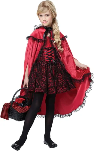 Vista 2 de Disfraz de capucha roja de lujo para niños, Multi