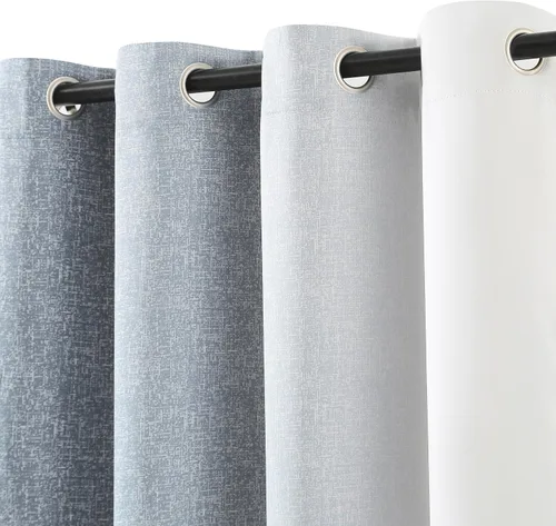 Vista 13 de Cortinas Completamente Opacas Azul Degradado de 63 pulgadas de Largo para Sala de Estar y Dormitorio, Cortinas con Aislamiento Térmico para Navidad