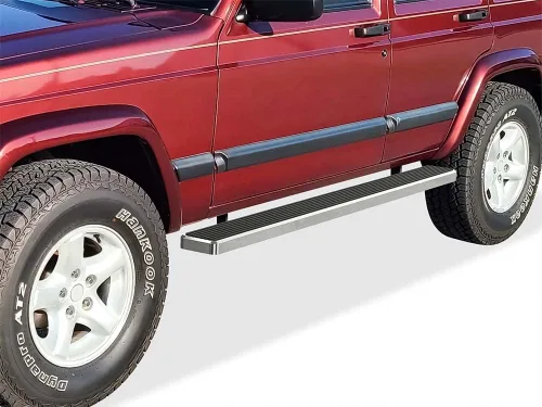 Vista 15 de APS Estribos de 5 pulgadas negro mate compatibles con Jeep Cherokee 1984-2000 de 4 puertas (barras nerf barras laterales de escalones laterales)