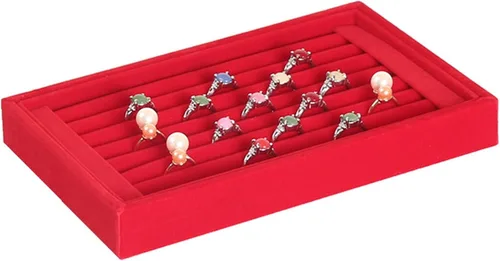 Vista 8 de Caja de joyería organizadora para mujeres y niñas, caja completa, aretes, bandeja de joyería, anillo de terciopelo, caja de joyería, caja