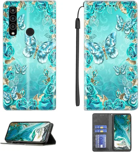 Vista 393 de jioeuinly ATT Motivate 2 - Funda compatible con ATT Motivate 2, funda con soporte abatible y cierre magnético DJS