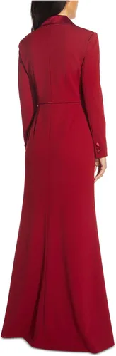 Vista 2 de Adrianna Papell Long Double-Breasted Stretch Crepe Tuxedo Gown