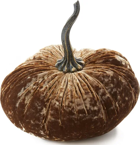 Vista 26 de Your Heart's Content Calabaza de terciopelo de 9 pulgadas, decoración de otoño hecha a mano, centro de mesa de boda de otoño, decoración rústica
