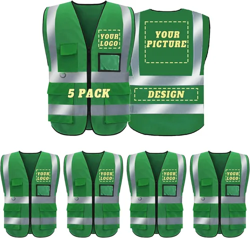 Vista 27 de BeautyWill Chaleco de seguridad personalizado con logotipo Clase 2 Chaleco reflectante de alta visibilidad Chaleco de trabajo protector