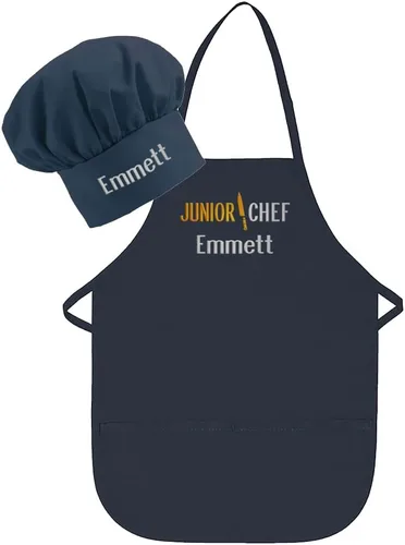 Vista 12 de Delantal personalizado bordado Junior Chef Kids Delantal