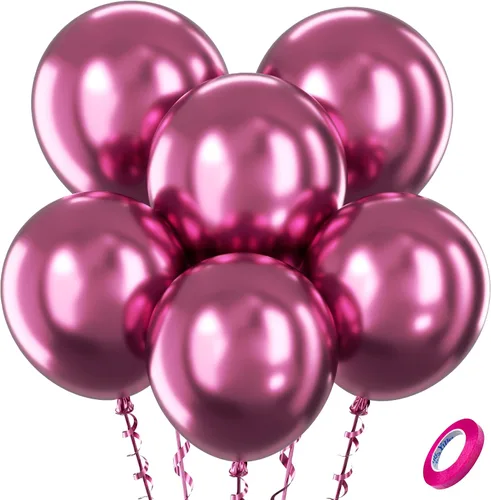 Vista 59 de Bezente - Globos redondos de látex cromado metálico plateado para helio, paquete de 100 unidades de 12 pulgadas Globos plateados para decoraciones