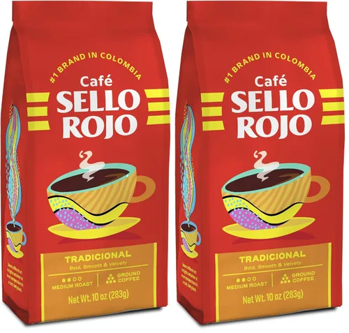 Vista 6 de Sello Rojo Tradicional Café molido tostado medio, 10 onzas