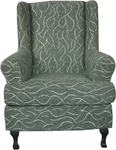 Vista 46 de NILUOH Funda para silla Wingback, 2 piezas, fundas elásticas de elastano para silla con respaldo de ala, funda lavable para sillones con respaldo