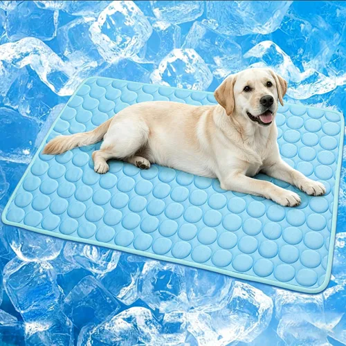 Vista 10 de Alfombrilla de enfriamiento para perros, almohadilla de enfriamiento de seda de hielo para gatos, alfombra de verano lavable para interiores