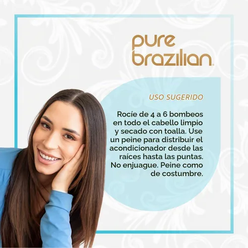Vista 4 de Pure Leave-In Acondicionador con Queratina Brasileña, 6,78 onza