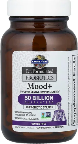 Vista 3 de Garden of Life Dr. Formulated Probiotics Mood+ - Promueve la salud emocional, la relajación, el equilibrio digestivo - Suplemento probiótico sin